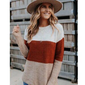 Autumn Ridge Colorblock Waffle Sweater from Magnolia Boutique
